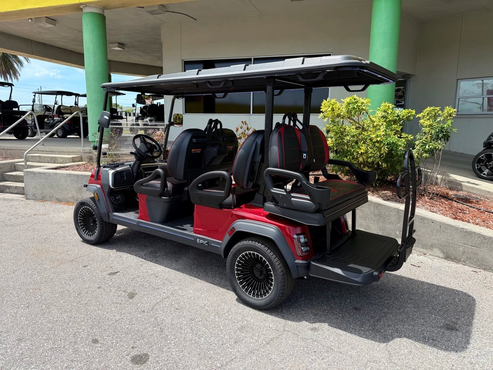 2026 Epic E60FX Red 6 Passenger Lithium Golf Cart for Sale - Image 2