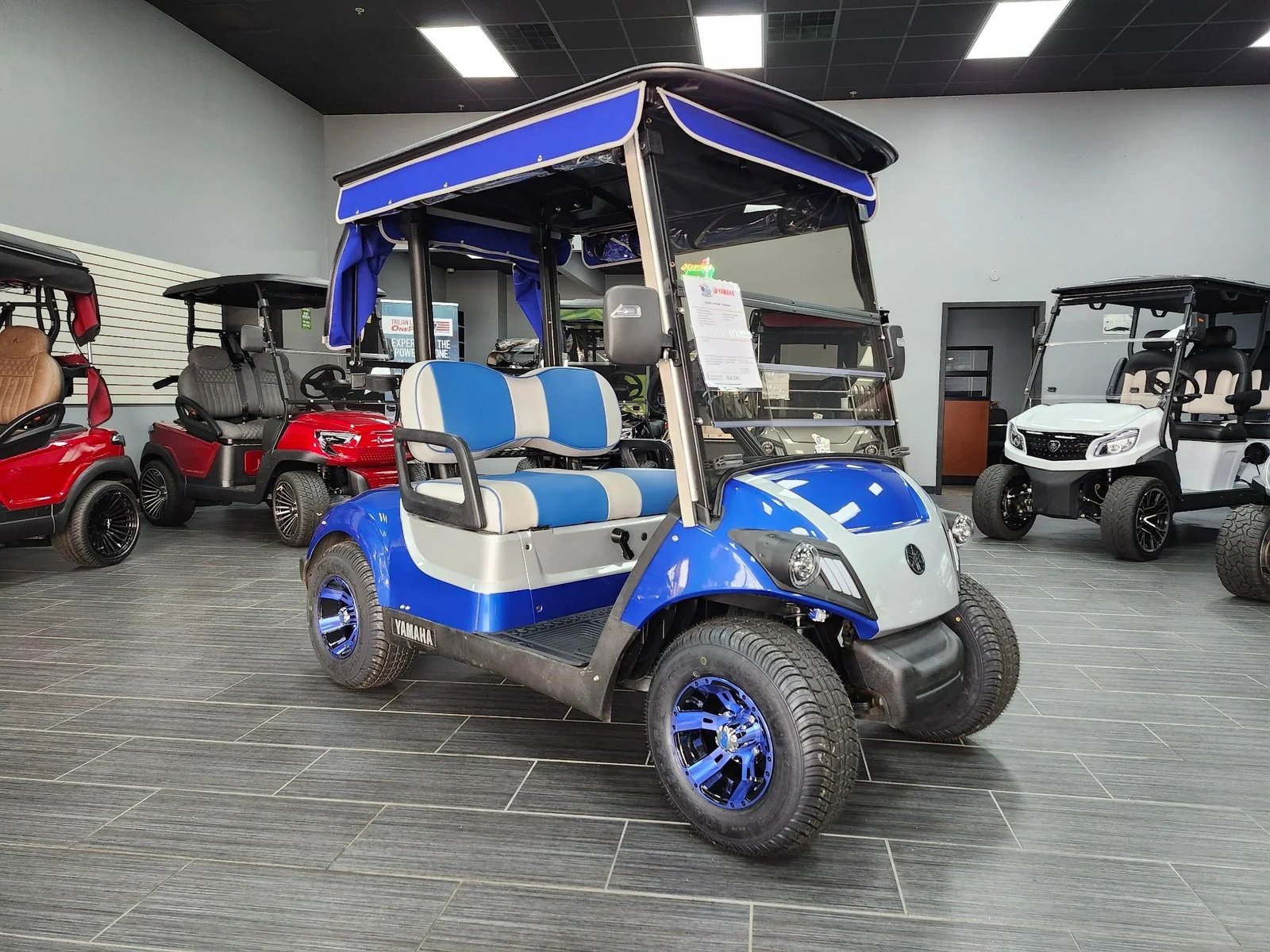 Blue 2021 Yamaha Drive 2 QuieTech EFI Golf Cart for Sale