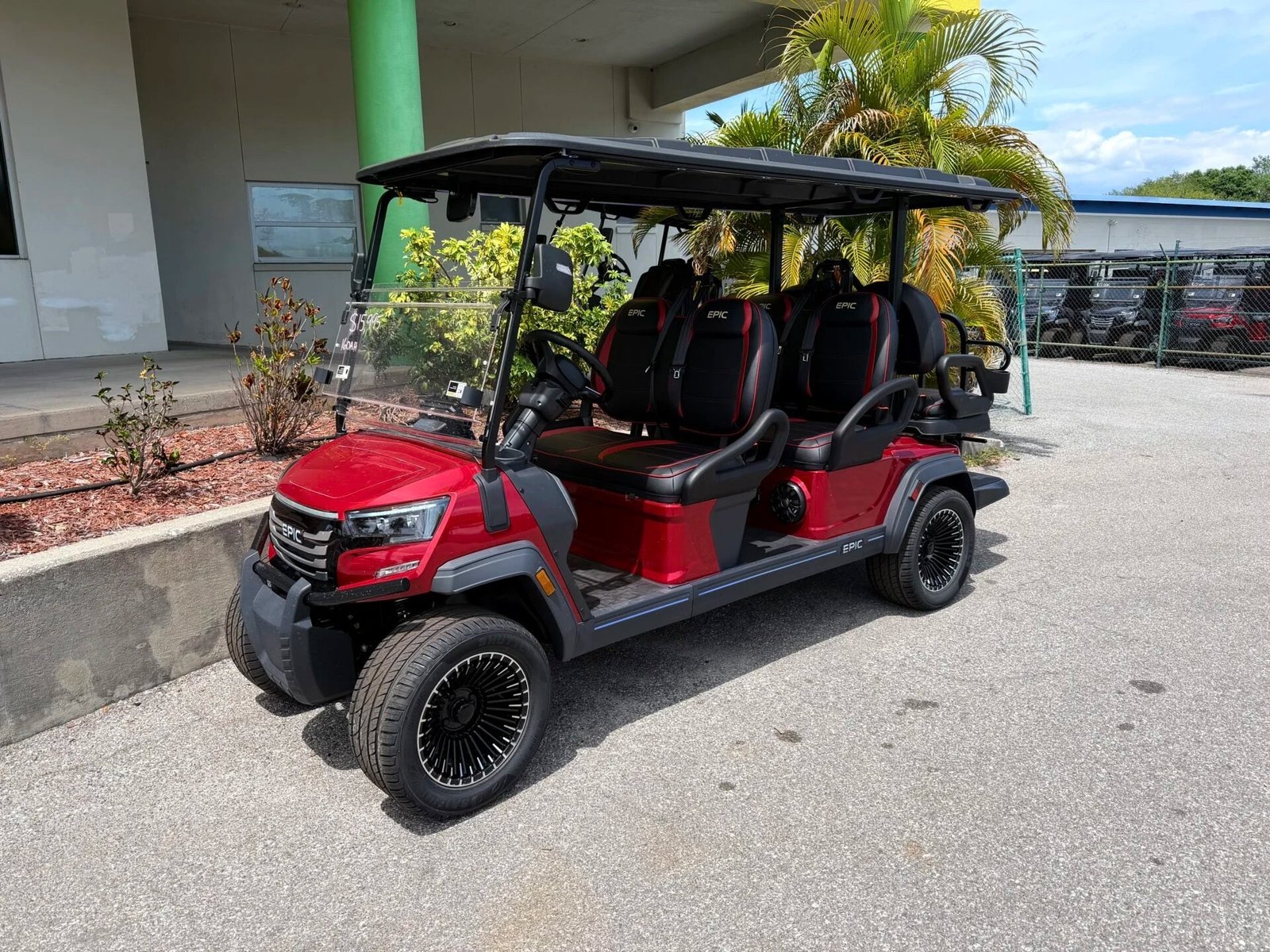 2026 Epic E60FX Red 6 Passenger Lithium Golf Cart for Sale