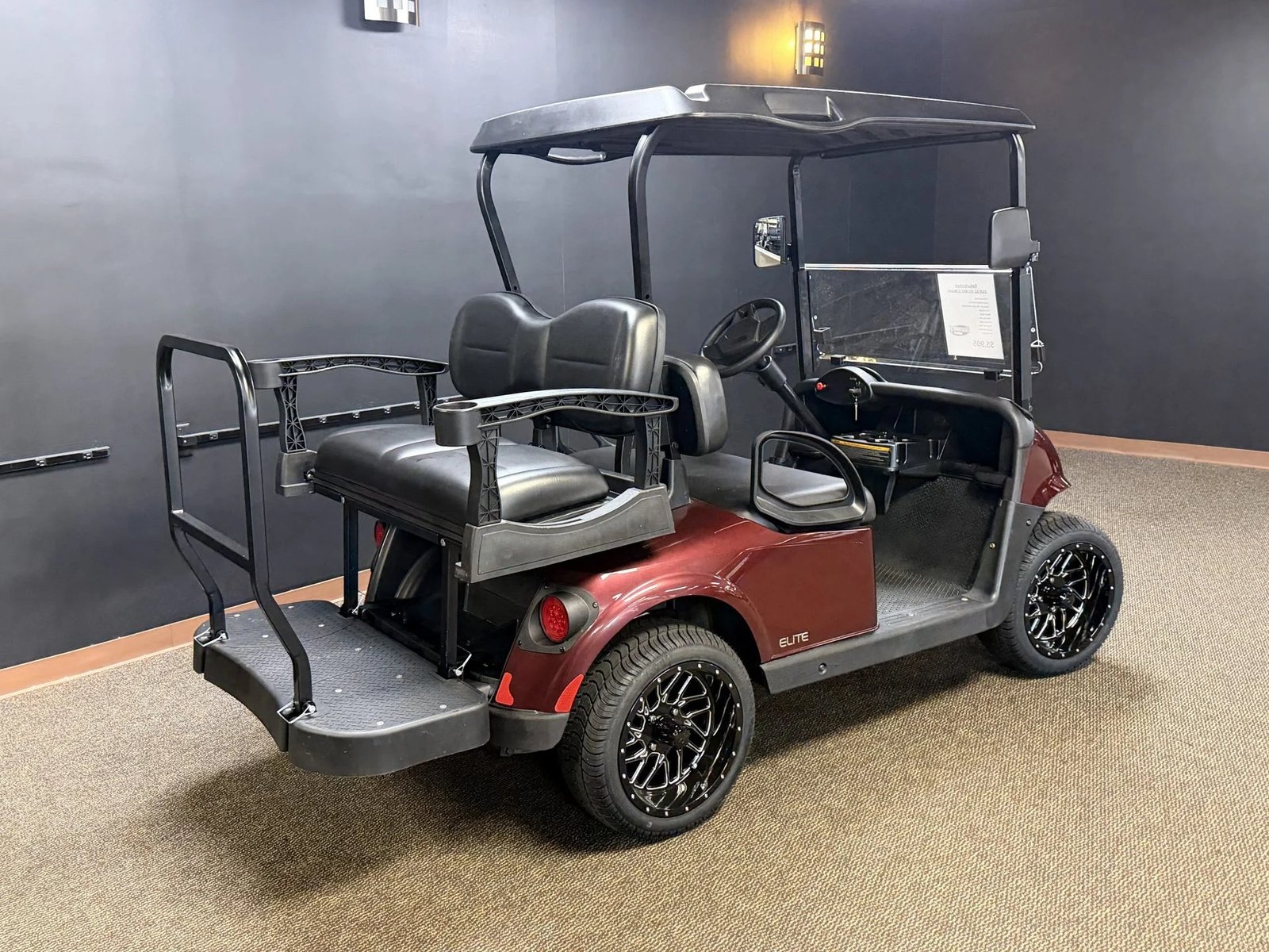 2020 E-Z-GO RXV Elite Lithium Golf Cart for Sale (Burgundy) - Image 2
